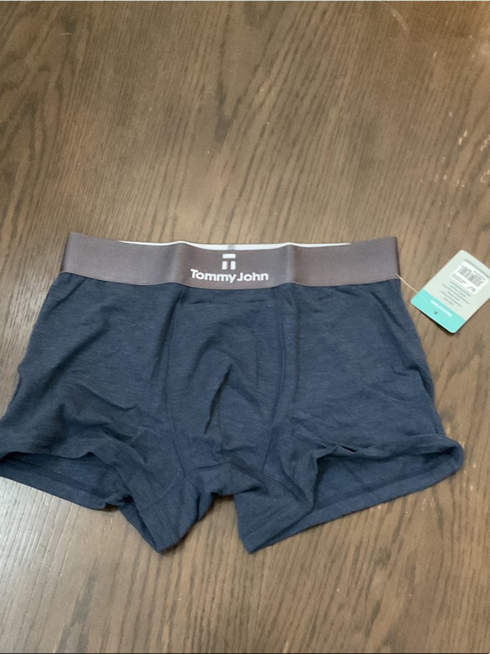 Tommy John Navy Boxer Briefs with Brown Waistband